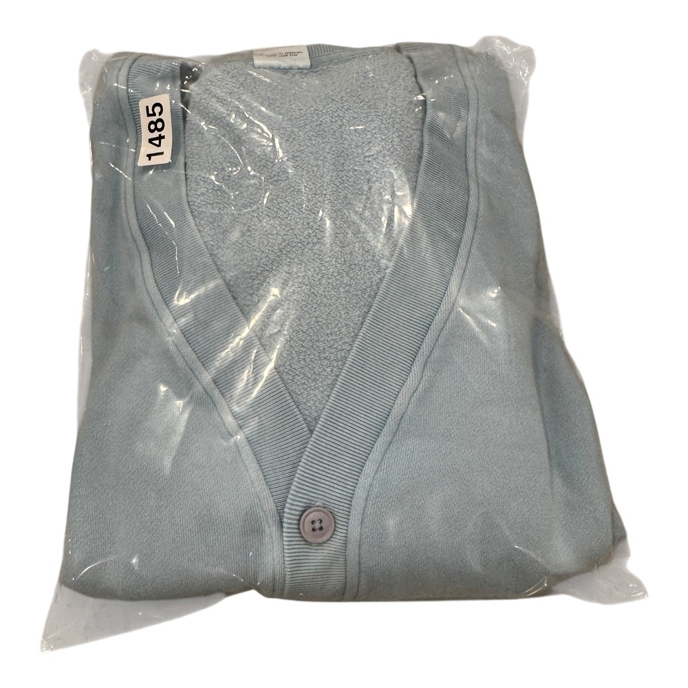 Herschel Supply Co. Cardigan Sweatshirt Light Blue Cotton Blend Size M - Picture 10 of 10
